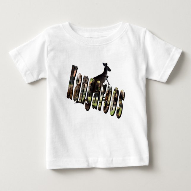Camiseta De Bebé Logotipo de imagen dimensional canguro, (Anverso)