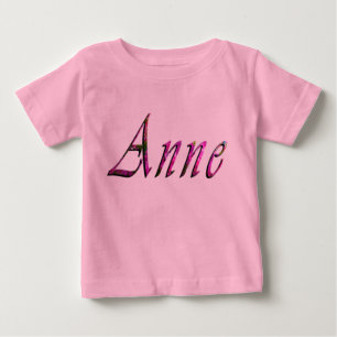 Camiseta De Bebé Logotipo de nombre de la Anne floral,