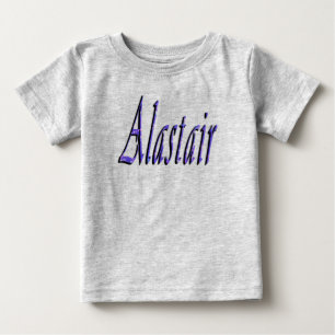 Camiseta De Bebé Logotipo del nombre Alastair azul,