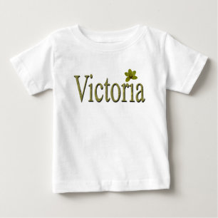 Camiseta De Bebé Logotipo del nombre Victoria dorado,
