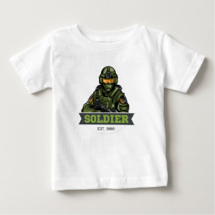 Camiseta De Bebé Logotipo Táctico de Soldado – Diseño de Emblema Mi