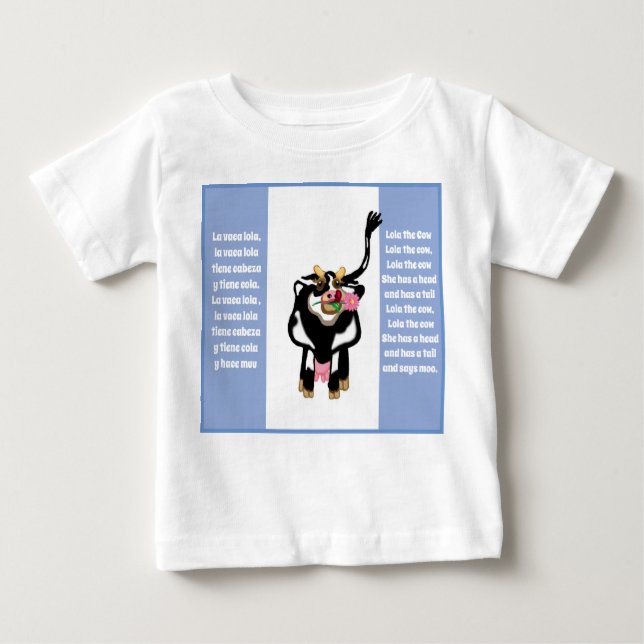 Camiseta De Bebé Lola, la rima de vivero de la vaca (Anverso)