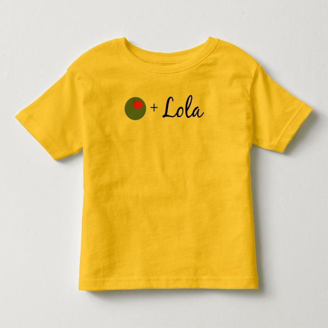 Camiseta De Bebé Lola verde oliva (Anverso)