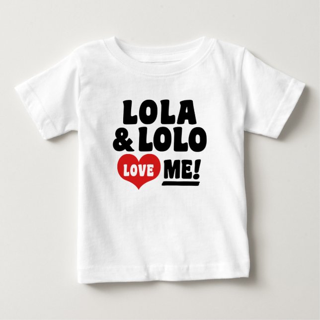 Camiseta De Bebé Lola y lolo me aman (Anverso)