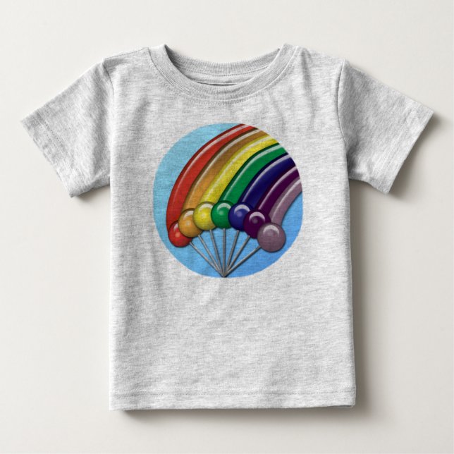 Camiseta De Bebé Lollipops y arcoiris (Anverso)