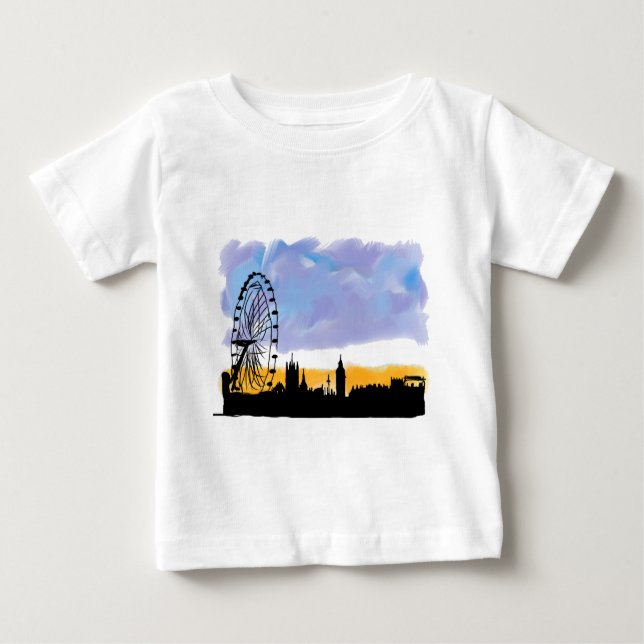 Camiseta De Bebé London Eye Skyline Art, Regalos que puedes persona (Anverso)