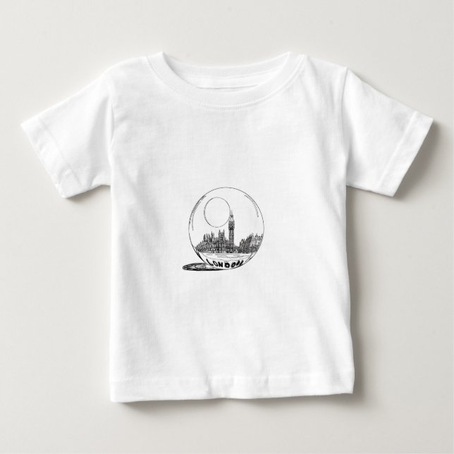 Camiseta De Bebé Londres en una bola de vidrio. (Anverso)