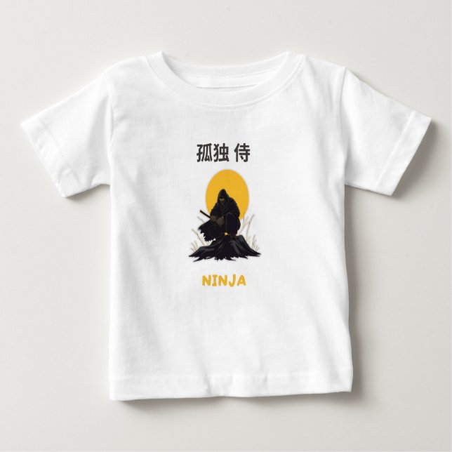 Camiseta De Bebé Lonely Ninja Samurai Art Design (Anverso)