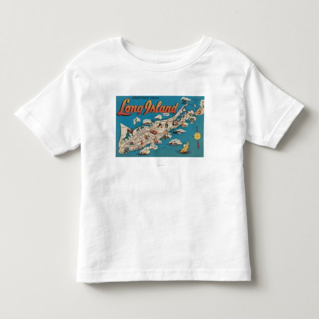 Camiseta De Bebé Long Island, Nueva York - saludos de (Anverso)