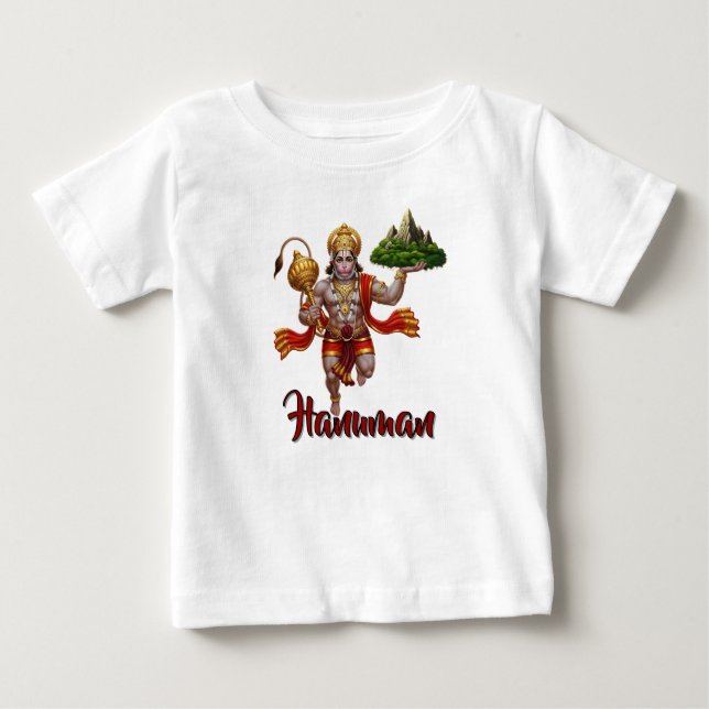 Camiseta De Bebé Lord Hanuman Flying Lifting Mountain (Anverso)