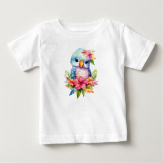 Camiseta de bebé loro colorida
