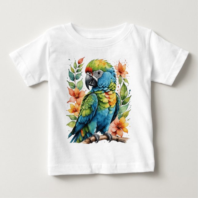 Camiseta De Bebé Loro colorido (Anverso)