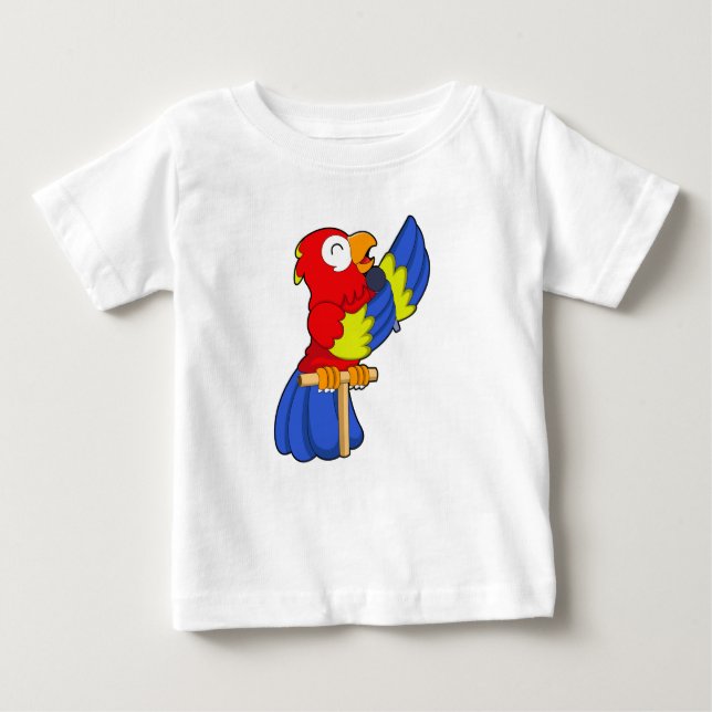 Camiseta De Bebé Loro como cantante con micrófono (Anverso)