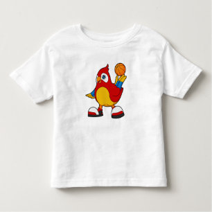 Camiseta De Bebé Loro como jugador de baloncesto con baloncesto