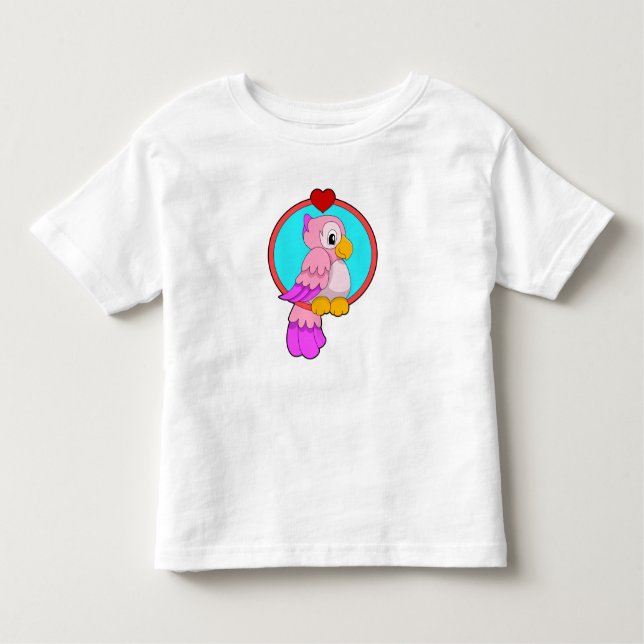 Camiseta De Bebé Loro con corazón (Anverso)
