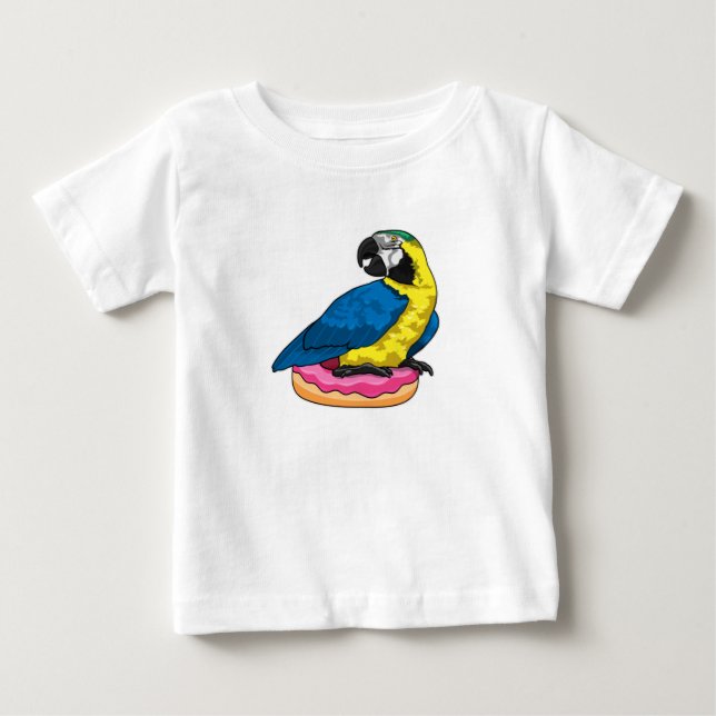 Camiseta De Bebé Loro con donut (Anverso)