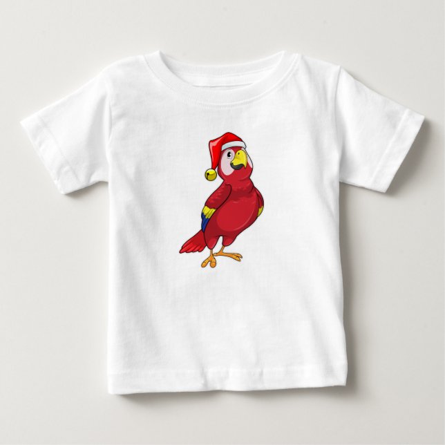Camiseta De Bebé Loro con sombrero Santa (Anverso)