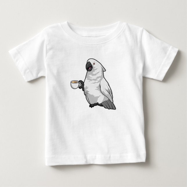 Camiseta De Bebé Loro con taza de café (Anverso)