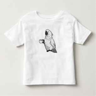 Camiseta De Bebé Loro con taza de café