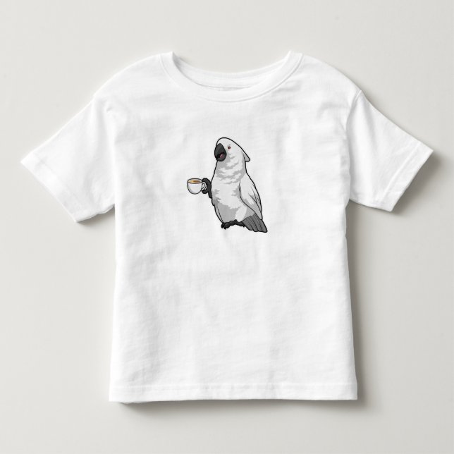 Camiseta De Bebé Loro con taza de café (Anverso)