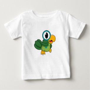 Camiseta De Bebé Loro con vidrio de aumento