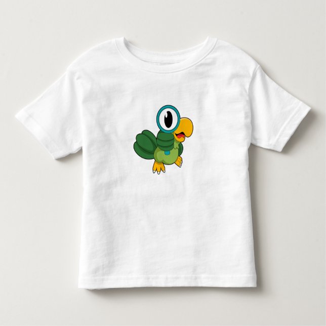 Camiseta De Bebé Loro con vidrio de aumento (Anverso)