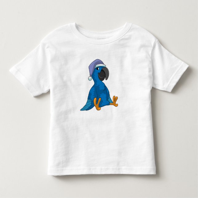 Camiseta De Bebé Loro durmiendo con gorra nocturna (Anverso)
