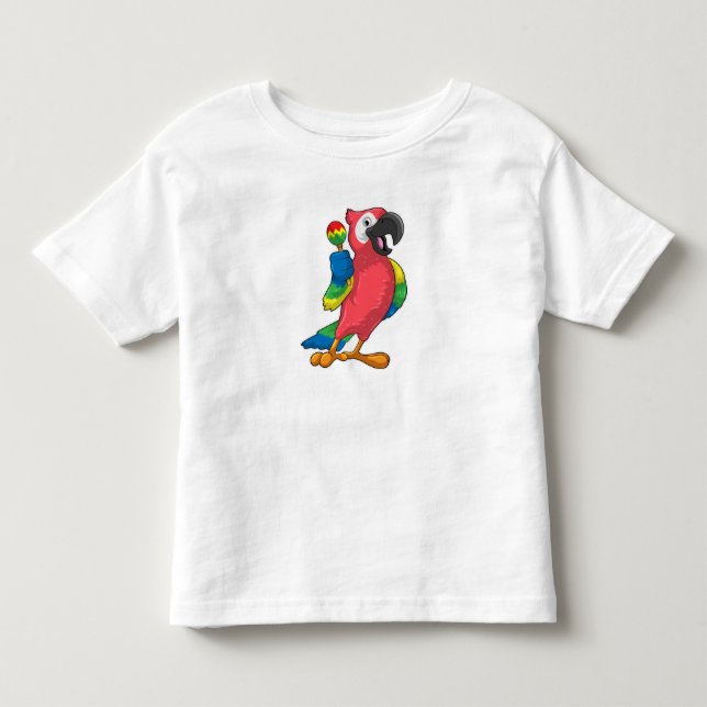 Camiseta De Bebé Loro en la música de Maracas (Anverso)