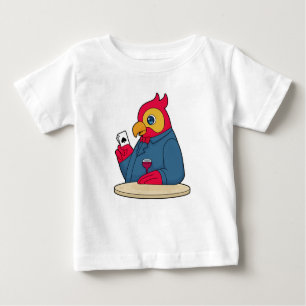 Camiseta De Bebé Loro en Poker con tarjetas de póker