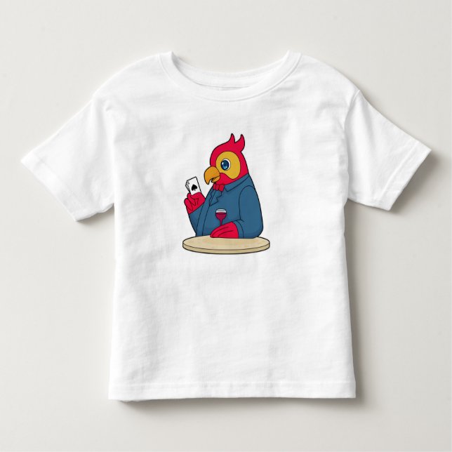 Camiseta De Bebé Loro en Poker con tarjetas de póker (Anverso)