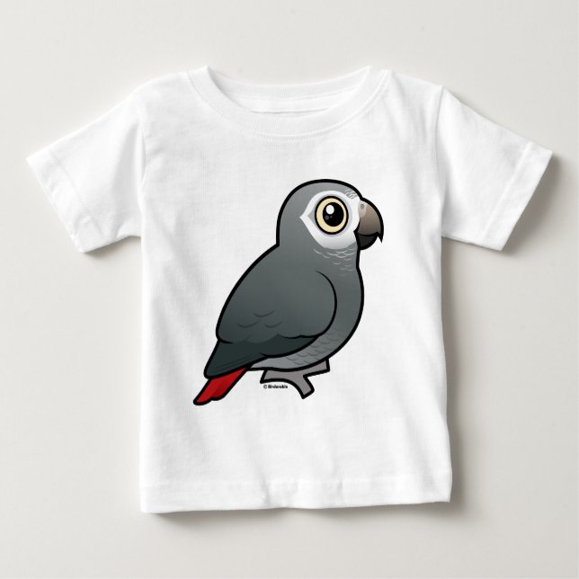 Camiseta De Bebé Loro gris titánico (Anverso)