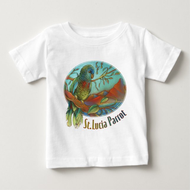 Camiseta De Bebé Loro tropical de St Lucia (Anverso)