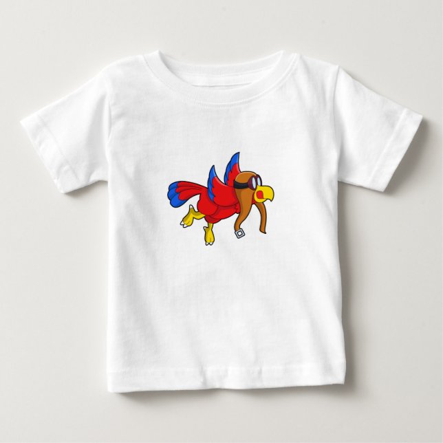 Camiseta De Bebé Loro volando como piloto (Anverso)
