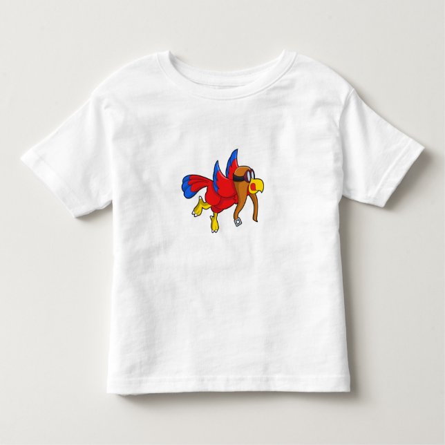 Camiseta De Bebé Loro volando como piloto (Anverso)