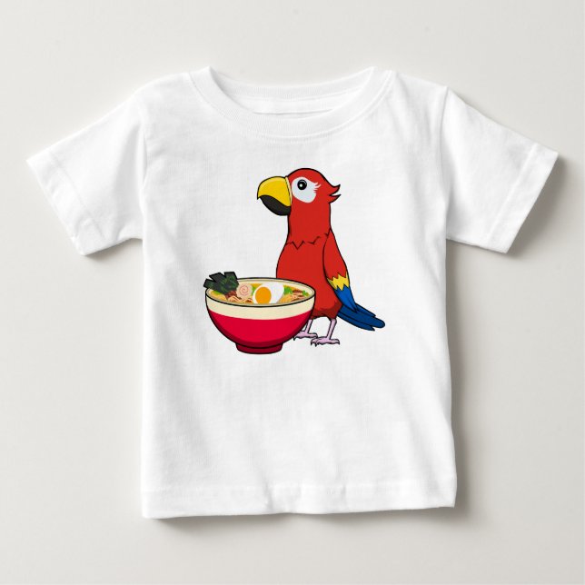 Camiseta De Bebé Loro y Ramen (Anverso)