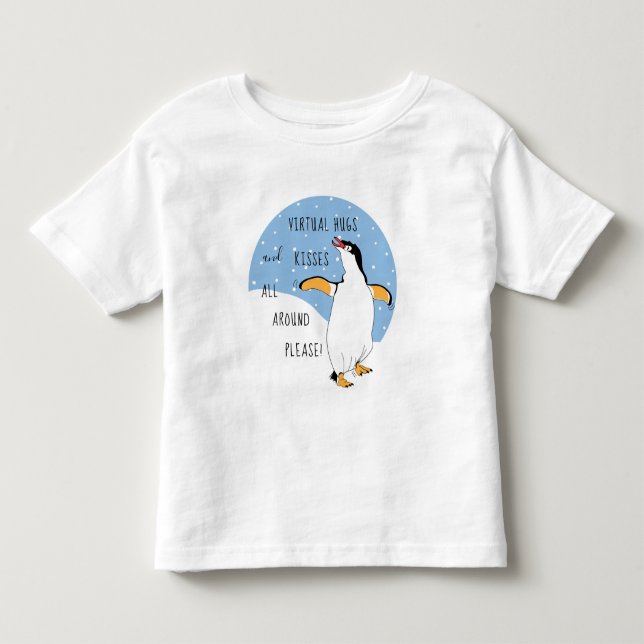 Camiseta De Bebé Los abrazos y besos virtuales de los dulces pingüi (Anverso)