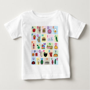 Camiseta De Bebé Los alfabetos ABC aprenden cartas de aprendizaje f