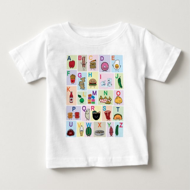 Camiseta De Bebé Los alfabetos ABC aprenden cartas de aprendizaje f (Anverso)