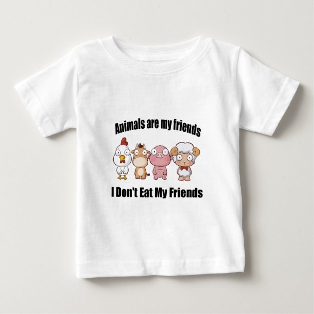 Camiseta De Bebé Los animales son mis amigos (Anverso)