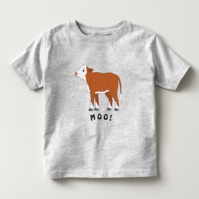 Camiseta De Bebé ¡Los becerros de Hereford van MOO! (Anverso)