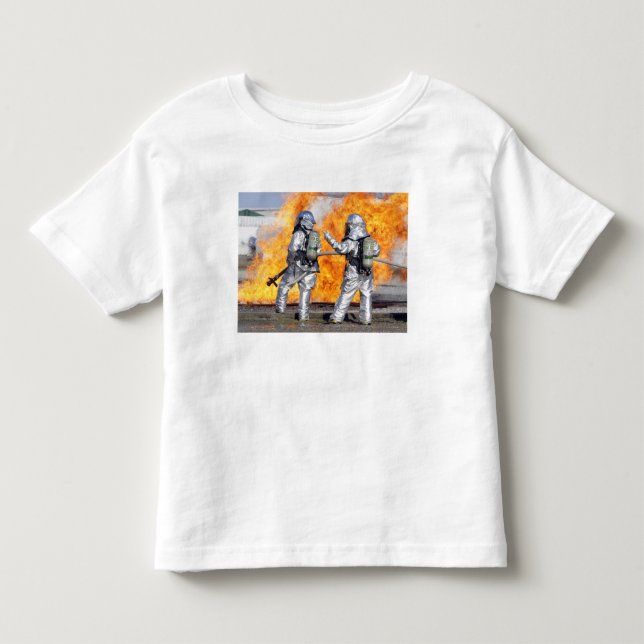 Camiseta De Bebé Los bomberos combaten un incendio simulado (Anverso)