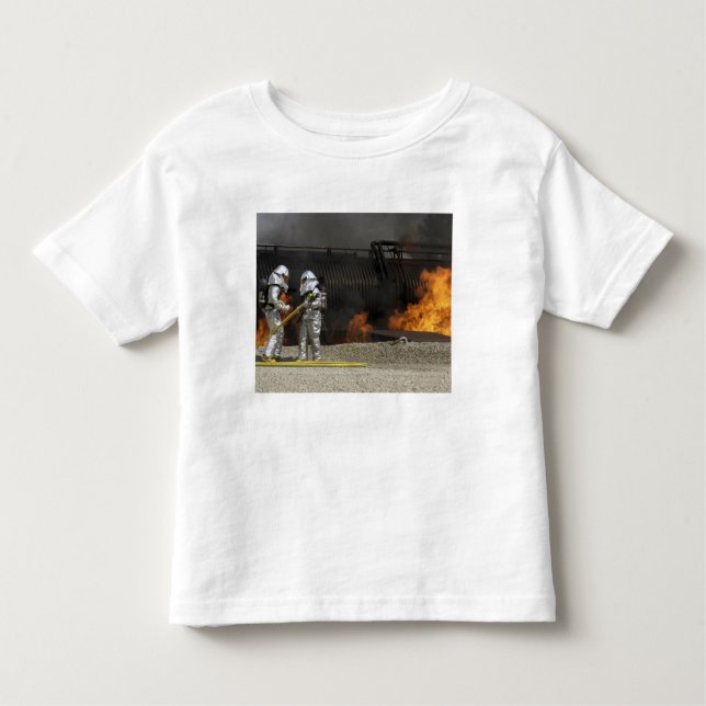 Camiseta De Bebé Los bomberos neutralizan un incendio vivo (Anverso)