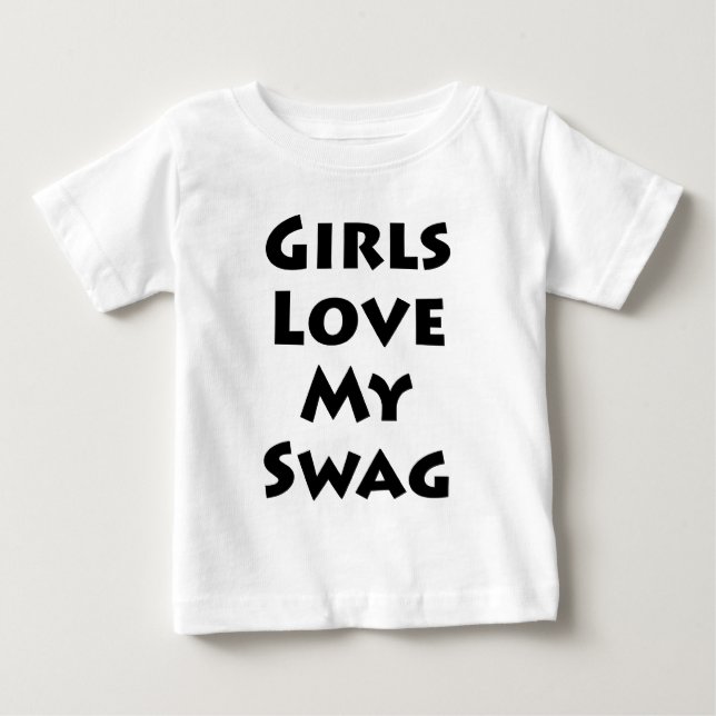 Camiseta De Bebé Los chicas aman a mi swag (Anverso)
