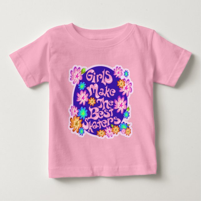 Camiseta De Bebé ¡Los chicas son los mejores patinadores! (Anverso)
