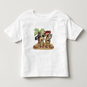 Camiseta De Bebé Los chicos serán niños Mentirosos Piratas Osos Cam