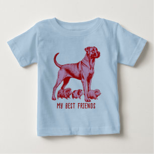 Camiseta De Bebé los cobayas perro de raza mixta de mis mejores ami
