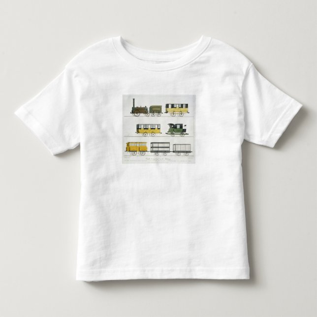 Camiseta De Bebé Los coches empleados en el ferrocarril, platean 7 (Anverso)