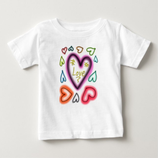 Camiseta De Bebé los corazones (Anverso)