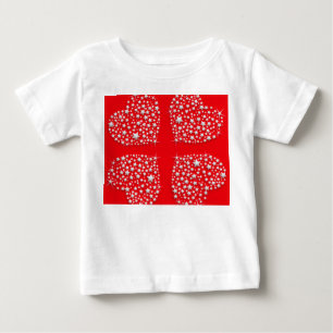 Camiseta De Bebé Los corazones de la estrella de plata sobre fondo