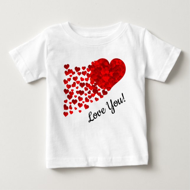 Camiseta De Bebé Los corazones rojos te aman (Anverso)